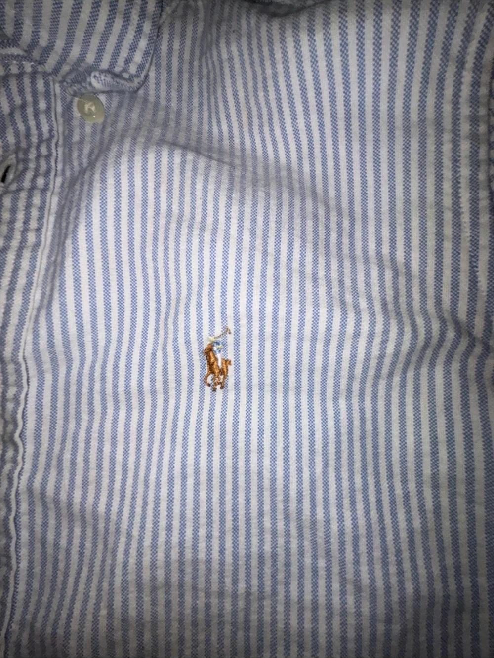 Boys Ralph Lauren Light Blue & White Striped Button-Down Shirt